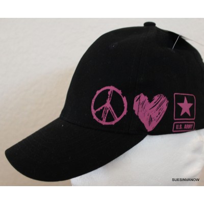 US Army Hat Military Adjustable Ladies Ballcap pink Womans Support Troops  eb-70536769